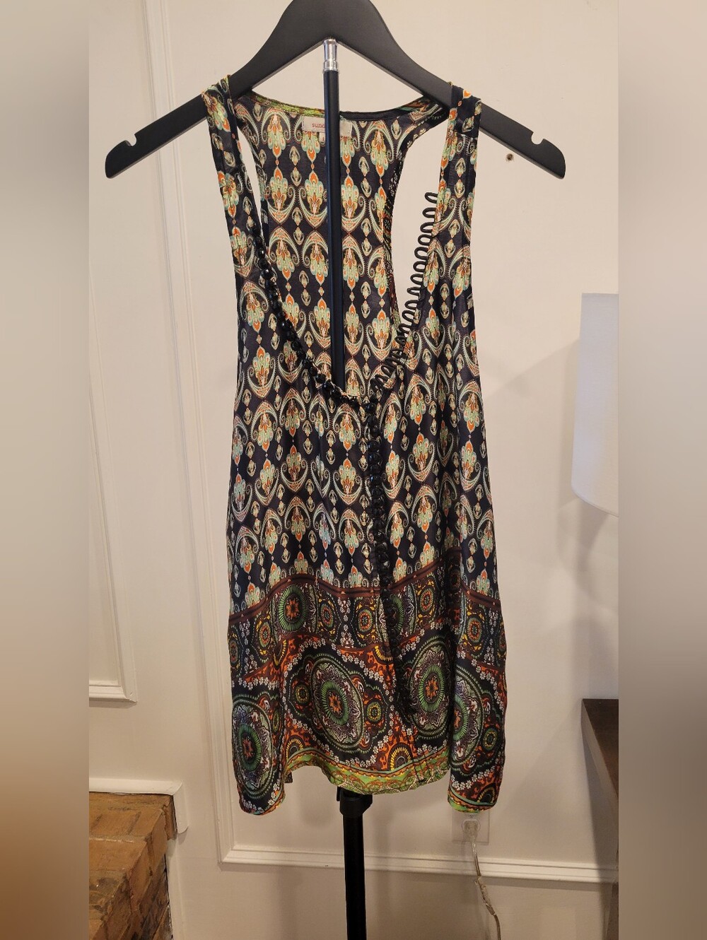 Women’s Printed Skirt in Black with Green & Orange Accents
